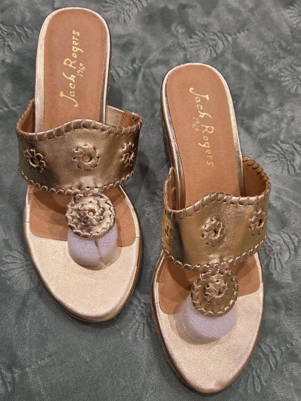Jack Rogers Women's Gold Slide Sandals